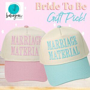 MARRIAGE MATERIAL Message Premium Embroidered Baseball Caps